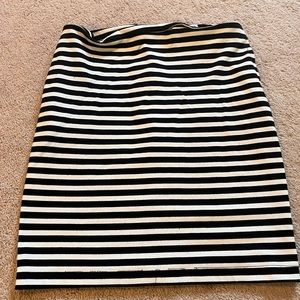 Comfortable black and white striped skirt
